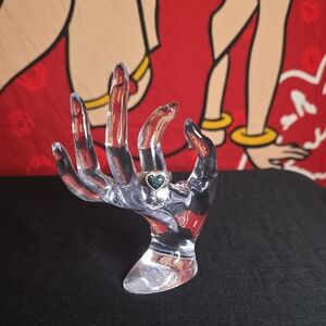 Ross-Simons Silver and Blue Diamond Heart Ring